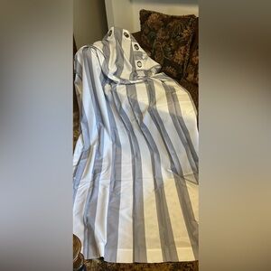2 Curtain Panels Sun Zero 54” X 95” Gray and White stripe